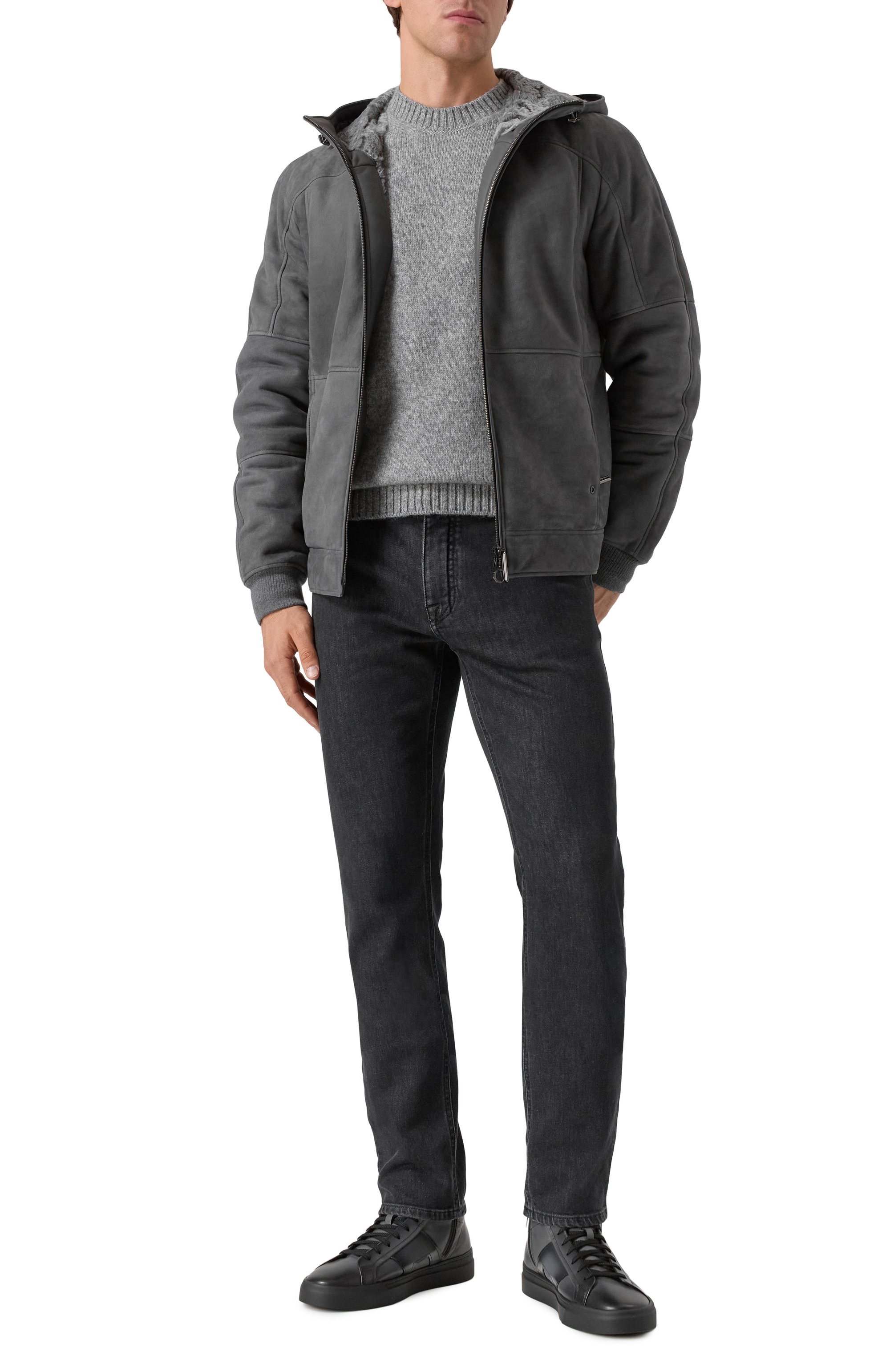 Кожаные кеды gloria SANTONI, арт. MBGG22025NE0RG0N, фото 2