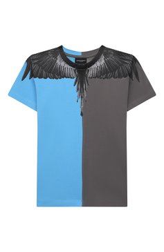 Детская хлопковая футболка MARCELO BURLON KIDS OF MILAN голубого цвета, арт. 21E/B/MB/1108/0010/2-6Y | Фото 1 (Материал внешний: Хлопок; Рукава: Короткие; Региональные ограничения белый список (Axapta Mercury): RU; Мальчики Кросс-КТ: Футболка-одежда; Материал сплава: Проставлено; Драгоценные камни: Проставлено; Ростовка одежда: 4 года | 104 см, 6 лет | 116 см)