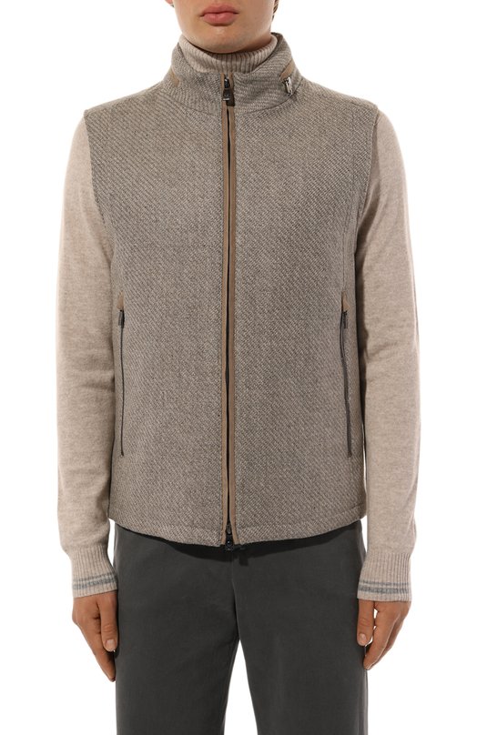 Жилет из шерсти и шелка Corneliani 94C571-9416302 Бежевый  94C571-9416302 Фото 3