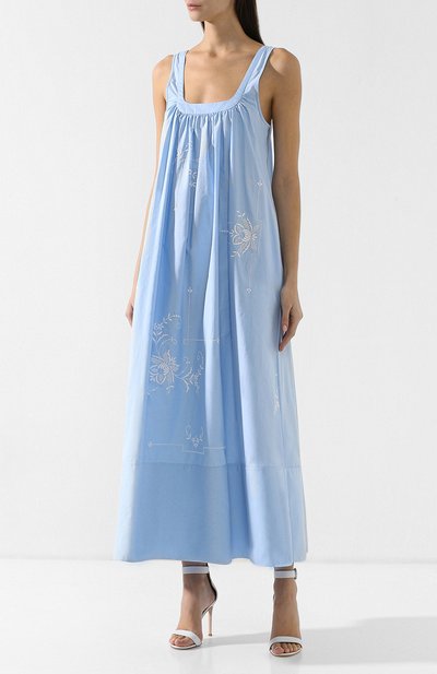 Хлопковое платье STELLA MCCARTNEY голубого цвета по цене 109500 руб., арт. 549054/SMA12, фото 3 Хлопковое платье STELLA MCCARTNEY, арт. 549054/SMA12, фото 3