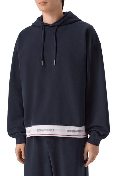 Хлопковое худи DSQUARED2 темно-синего цвета по цене 59350 руб., арт. S71GU0768/D25028, фото 3 Хлопковое худи DSQUARED2, арт. S71GU0768/D25028, фото 3