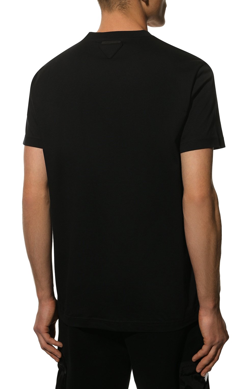 Хлопковая футболка PRADA, арт. UJM493-ILK-F0002-181, фото 4