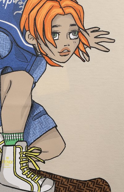 Хлопковая футболка FENDI, арт. JMI430/7AJ/4-6, фото 3