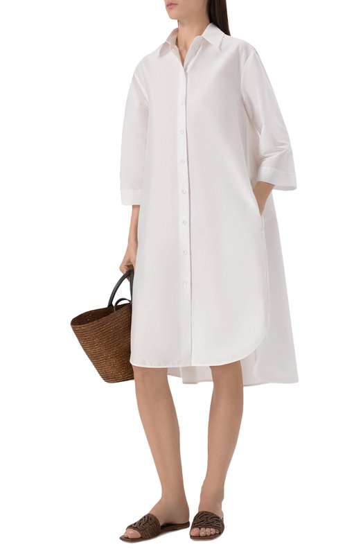 Хлопковое платье Max Mara SELLA 2516221039 Белый  SELLA 2516221039 Фото 2