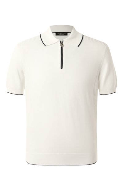 Хлопковое поло STEFANO RICCI белого цвета по цене 130000 руб., арт. K616410P31/F25116, фото 1 Хлопковое поло STEFANO RICCI, арт. K616410P31/F25116, фото 1