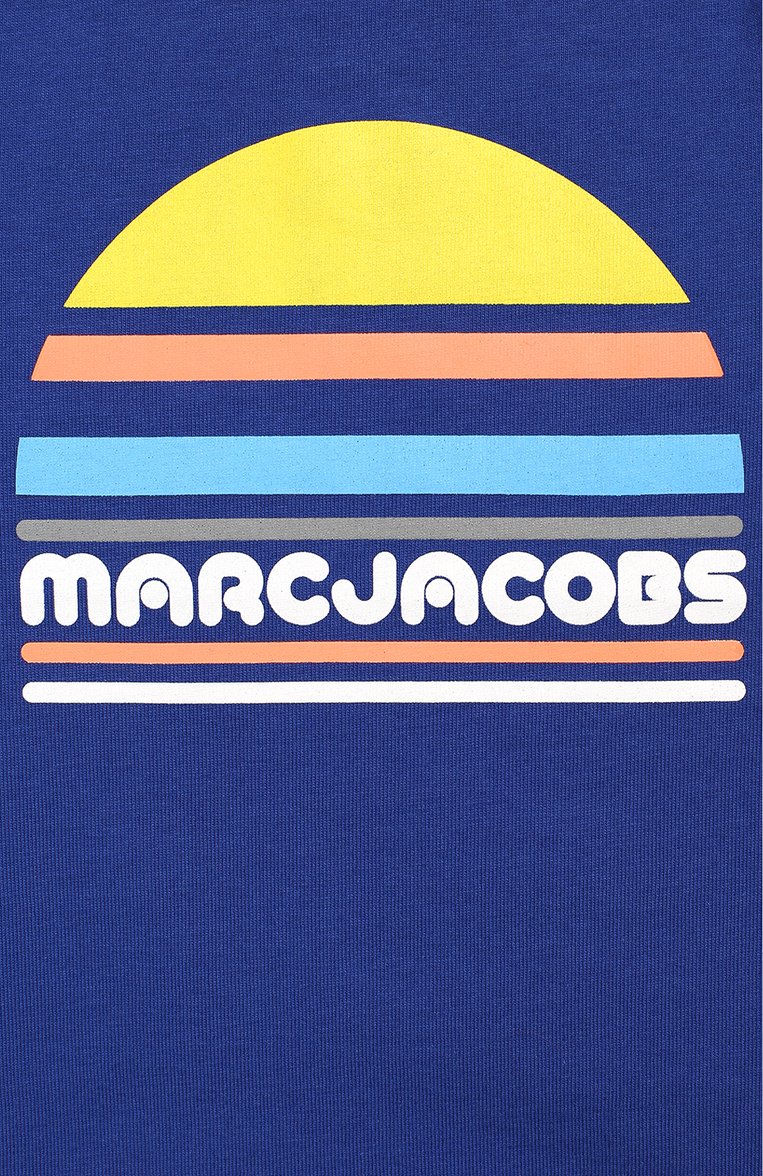 Детский хлопковая футболка MARC JACOBS (THE) синего цвета, арт. W05256/2A-3A | Фото 3 (Статус проверки: Проверено, Проверена категория; Материал внешний: Хлопок; Материал сплава: Проставлено, Проверено; Нос: Не проставлено; Кросс-КТ НВ: Футболка)