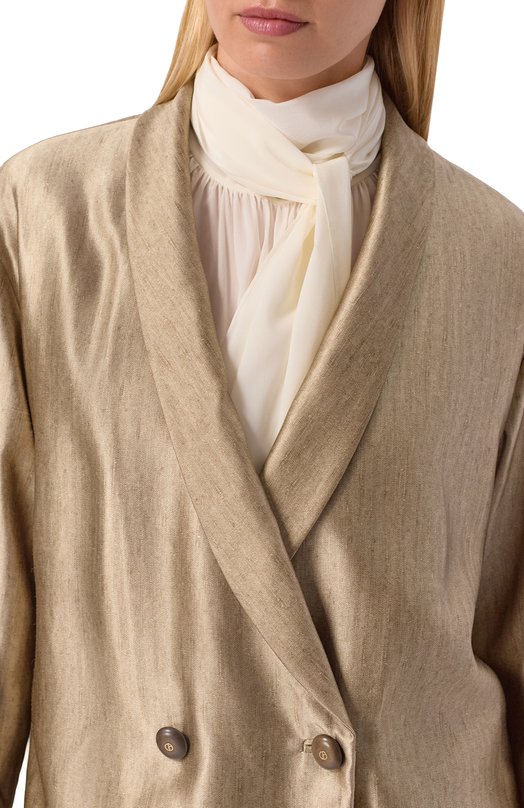 Шелковый жакет Giorgio Armani GW002825/TE20145 Бежевый  GW002825/TE20145 Фото 5