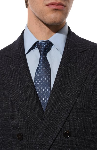 Шелковый галстук GUCCI синего цвета по цене 28800 руб., арт. 597126 4E002, фото 2 Шелковый галстук GUCCI, арт. 597126 4E002, фото 2