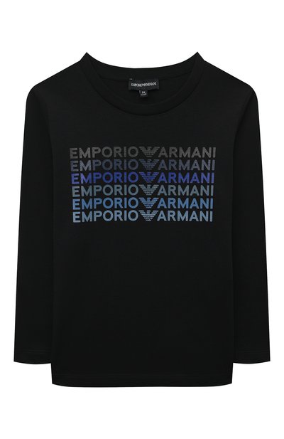 Хлопковый лонгслив EMPORIO ARMANI темно-синего цвета по цене 8995 руб., арт. 6L4TJ6/4J5WZ, фото 1 Хлопковый лонгслив EMPORIO ARMANI, арт. 6L4TJ6/4J5WZ, фото 1
