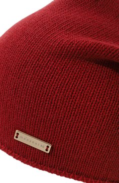 Женская шапка из шерсти и кашемира MANZONI24 красного цвета, арт. 23MCAPPELL0-X | Фото 4 (Материал: Текстиль, Кашемир, Шерсть; Материал сплава: Проставлено; Нос: Не проставлено)