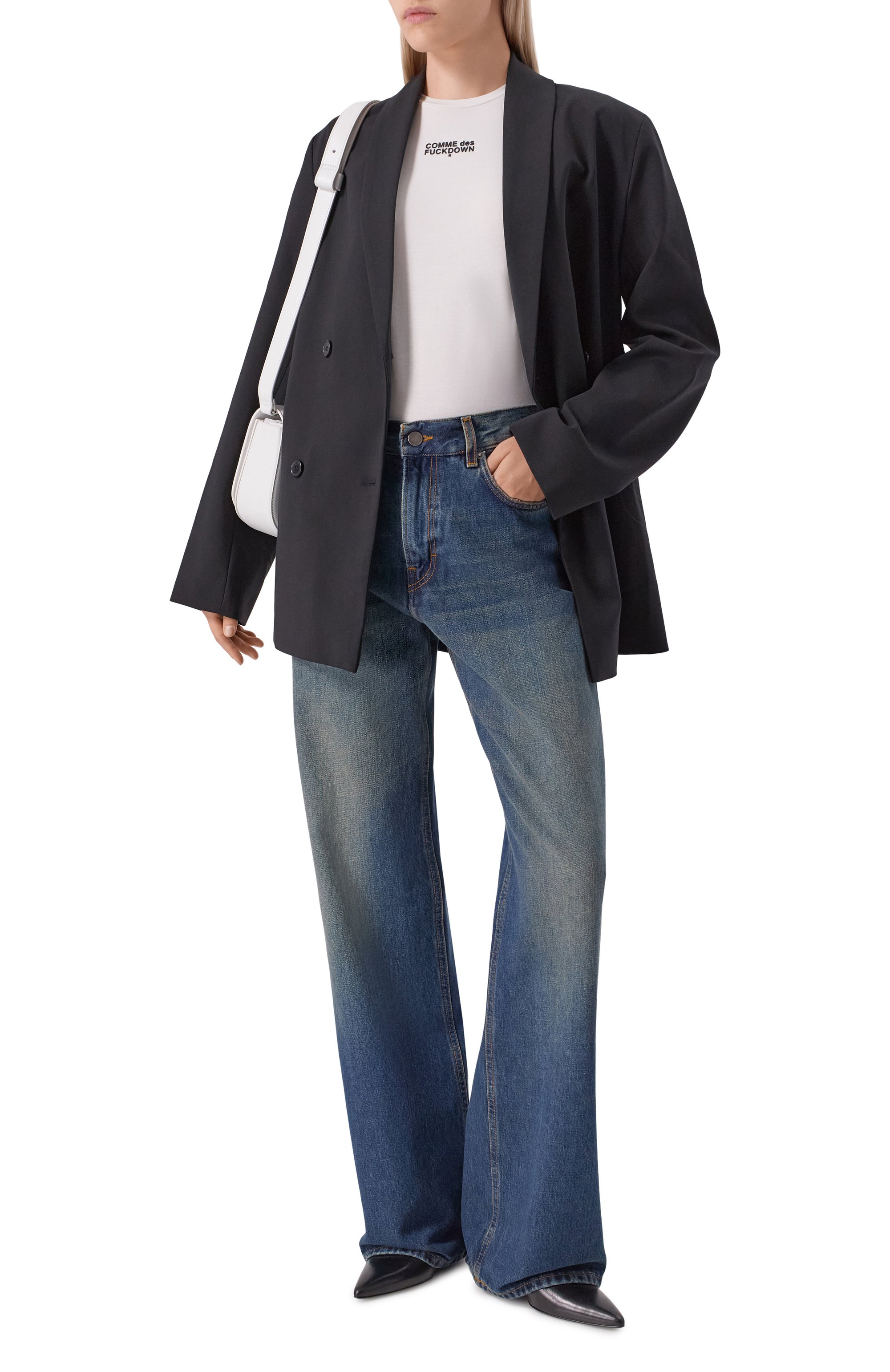 Хлопковое боди COMME DES FUCKDOWN белого цвета по цене 6725 руб., арт. CFABW01383, фото 2 Хлопковое боди COMME DES FUCKDOWN, арт. CFABW01383, фото 2