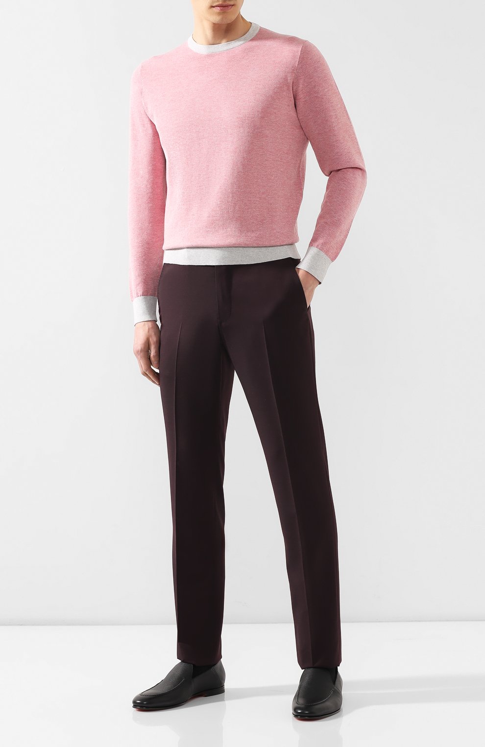 Хлопковый джемпер FIORONI светло-розового цвета по цене 48200 руб., арт. M18203A1, фото 2 Хлопковый джемпер FIORONI, арт. M18203A1, фото 2