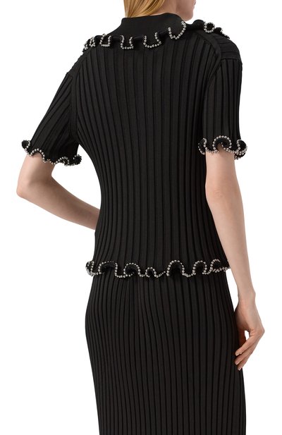 Поло из вискозы JIL SANDER черного цвета по цене 480500 руб., арт. J03GL0107/J18346, фото 4 Поло из вискозы JIL SANDER, арт. J03GL0107/J18346, фото 4