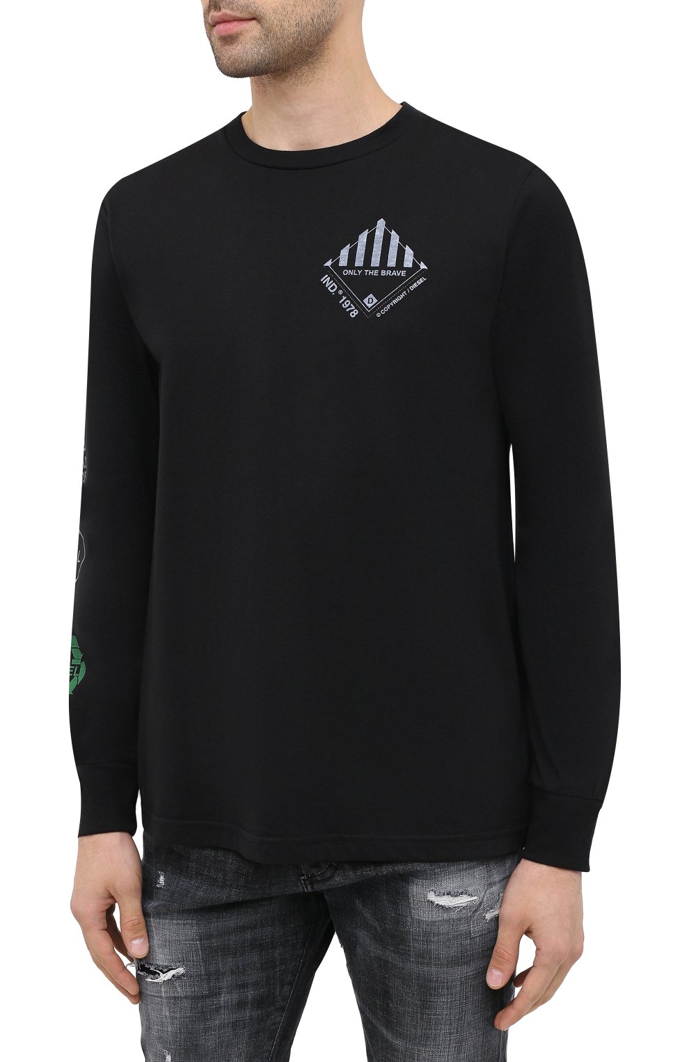 Хлопковый лонгслив DIESEL, арт. A00807/0GRAM, фото 3