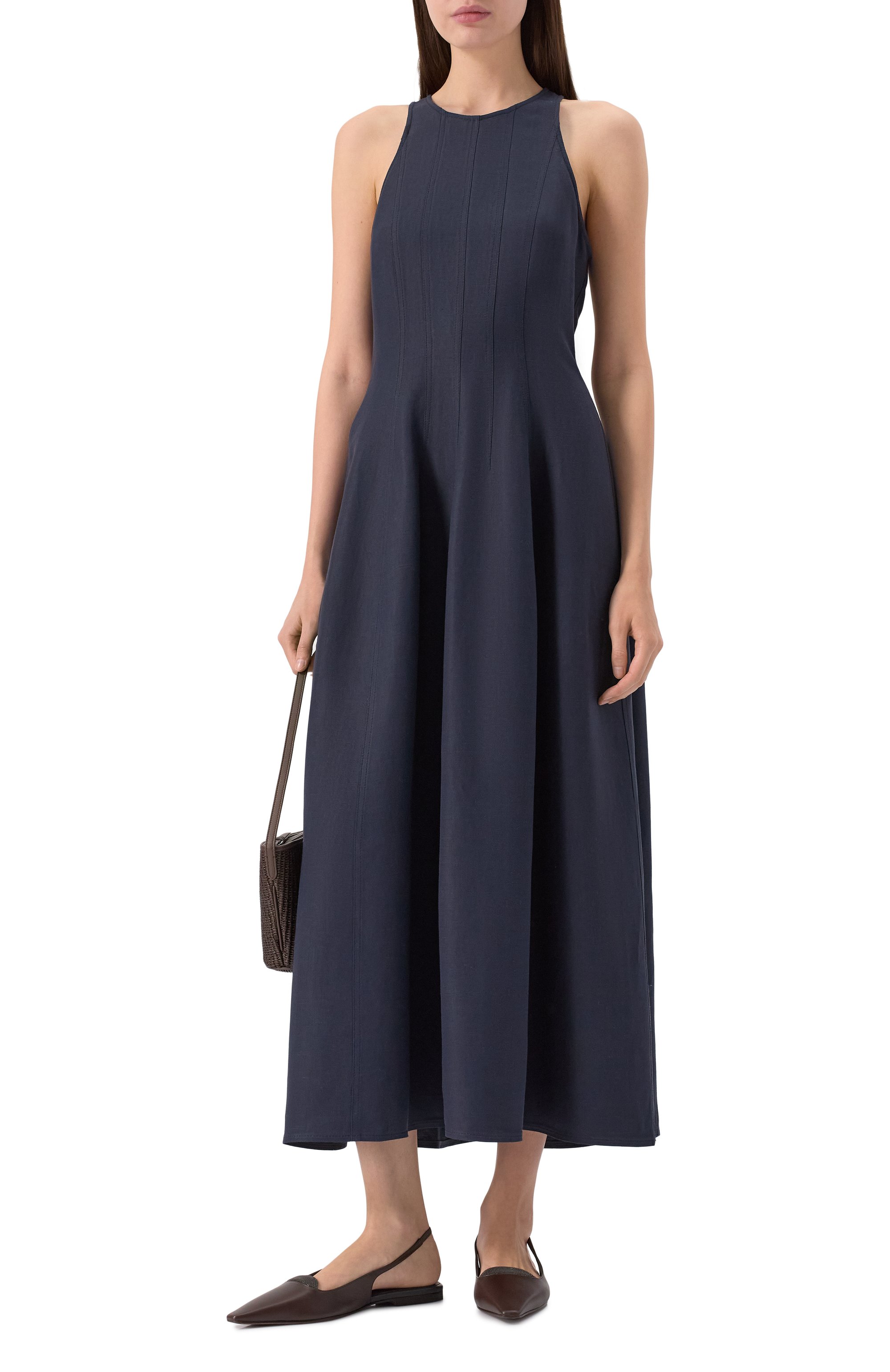 Платье из вискозы и льна BRUNELLO CUCINELLI, арт. MH126A5171, фото 2