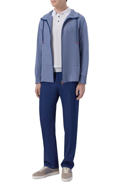 Рубашка изо льна и шелка KITON синего цвета по цене 168000 руб., арт. UMC010K0631G, фото 2 Рубашка изо льна и шелка KITON, арт. UMC010K0631G, фото 2