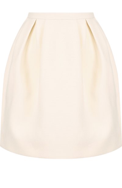 Женская однотонная мини-юбка из смеси шерсти и шелка VALENTINO, арт. QB2RA3N61CF