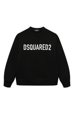 Детский хлопковый свитшот DSQUARED2 черного цвета, арт. DQ2009/D0A4D | Фото 1 (Материал внешний: Хлопок; Драгоценные камни: Проставлено; Рукава: Длинные; Материал сплава: Проставлено; Мальчики Кросс-КТ: Свитшот-одежда; Ростовка одежда: 8 лет | 128 см, 16 лет | 164 см, 6 лет | 116 см, 10 - 11 лет | 140 - 146см, 4 года | 104 см, 13 - 15 лет | 158 см)