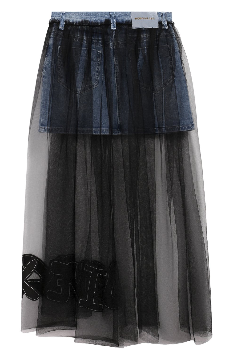Джинсовая юбка с отделкой MONNALISA, арт. 493702RD, фото 2