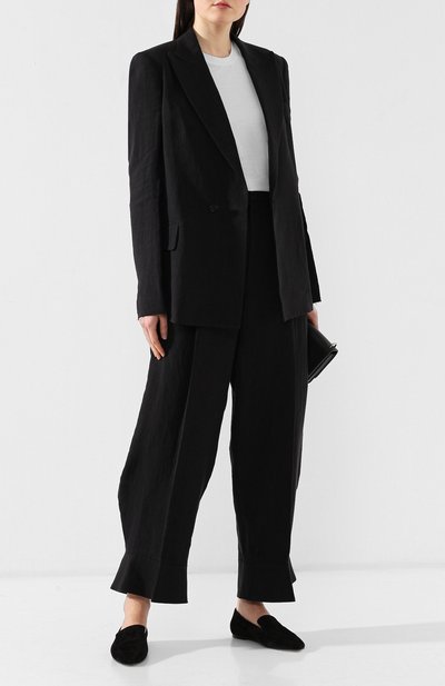 Льняной жакет YOHJI YAMAMOTO черного цвета по цене 74450 руб., арт. YZ-J44-330, фото 2 Льняной жакет YOHJI YAMAMOTO, арт. YZ-J44-330, фото 2
