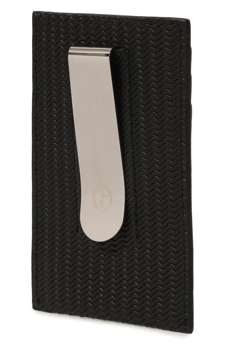 Мужской кожаный футляр для кредитных карт GIORGIO ARMANI черного цвета, арт. Y2R697/YS16E | Фото 2 (Материал: Натуральная кожа; Нос: Не проставлено)