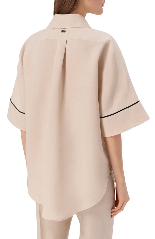 Льняная рубашка Agnona TD1109E/U3049E Бежевый  TD1109E/U3049E Фото 4