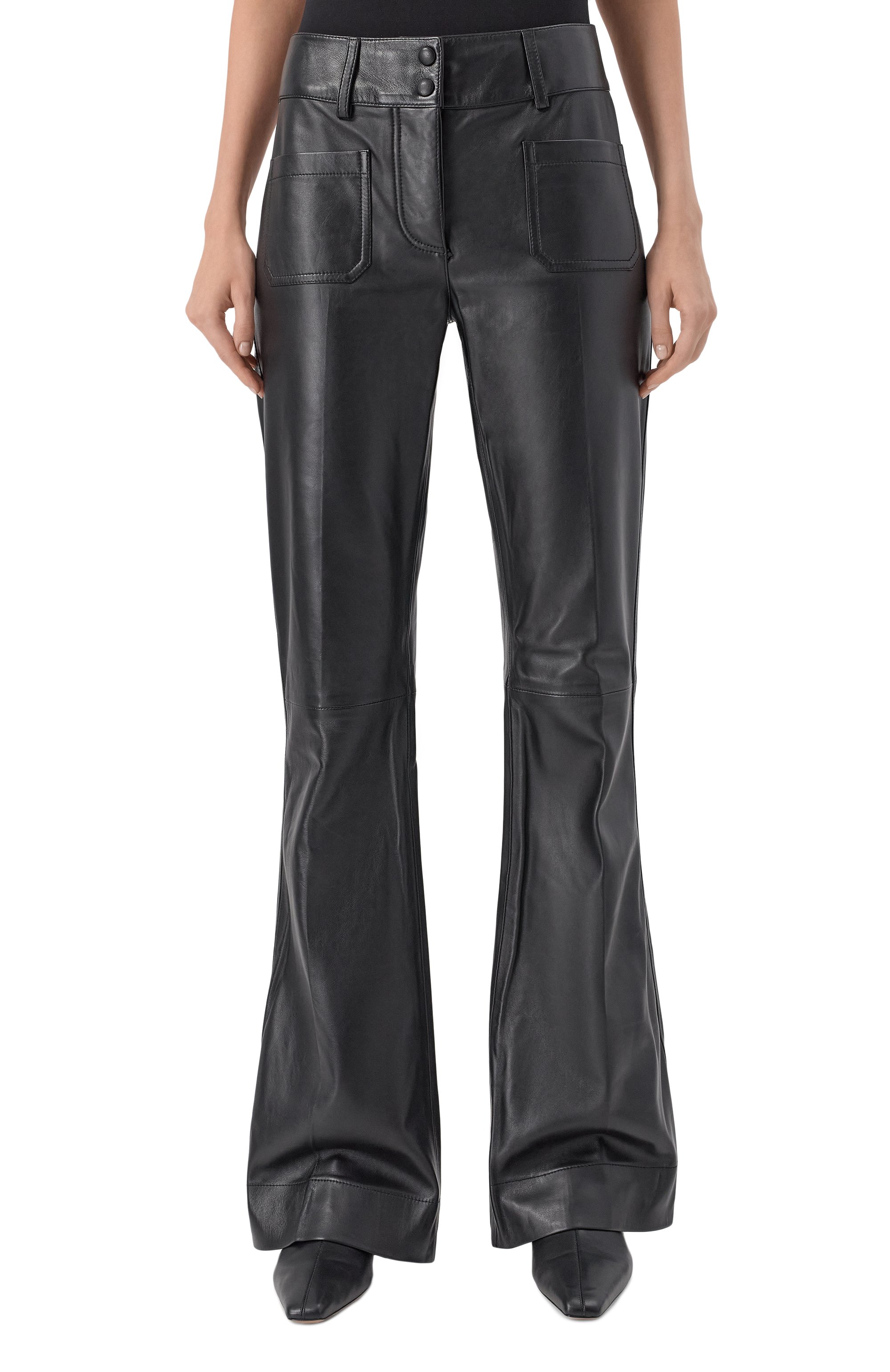 Кожаные брюки JACOB LEE черного цвета по цене 316500 руб., арт. WLP20125AW25B, фото 3 Кожаные брюки JACOB LEE, арт. WLP20125AW25B, фото 3