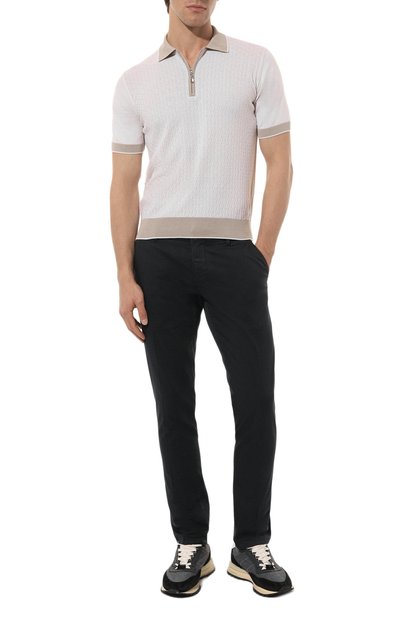 Поло из хлопка и шелка ANDREA CAMPAGNA, арт. SU22-90380-FL02I, фото 2