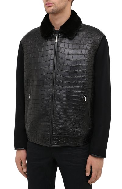 Куртка с отделкой из кожи крокодила ZILLI, арт. MAS-BRAQU-D0132/2004/CP0R, фото 3