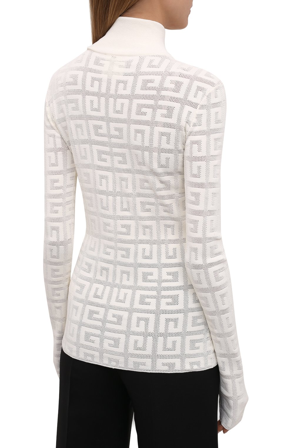 Водолазка из вискозы GIVENCHY белого цвета по цене 94700 руб., арт. BW90DK4ZAQ, фото 4 Водолазка из вискозы GIVENCHY, арт. BW90DK4ZAQ, фото 4