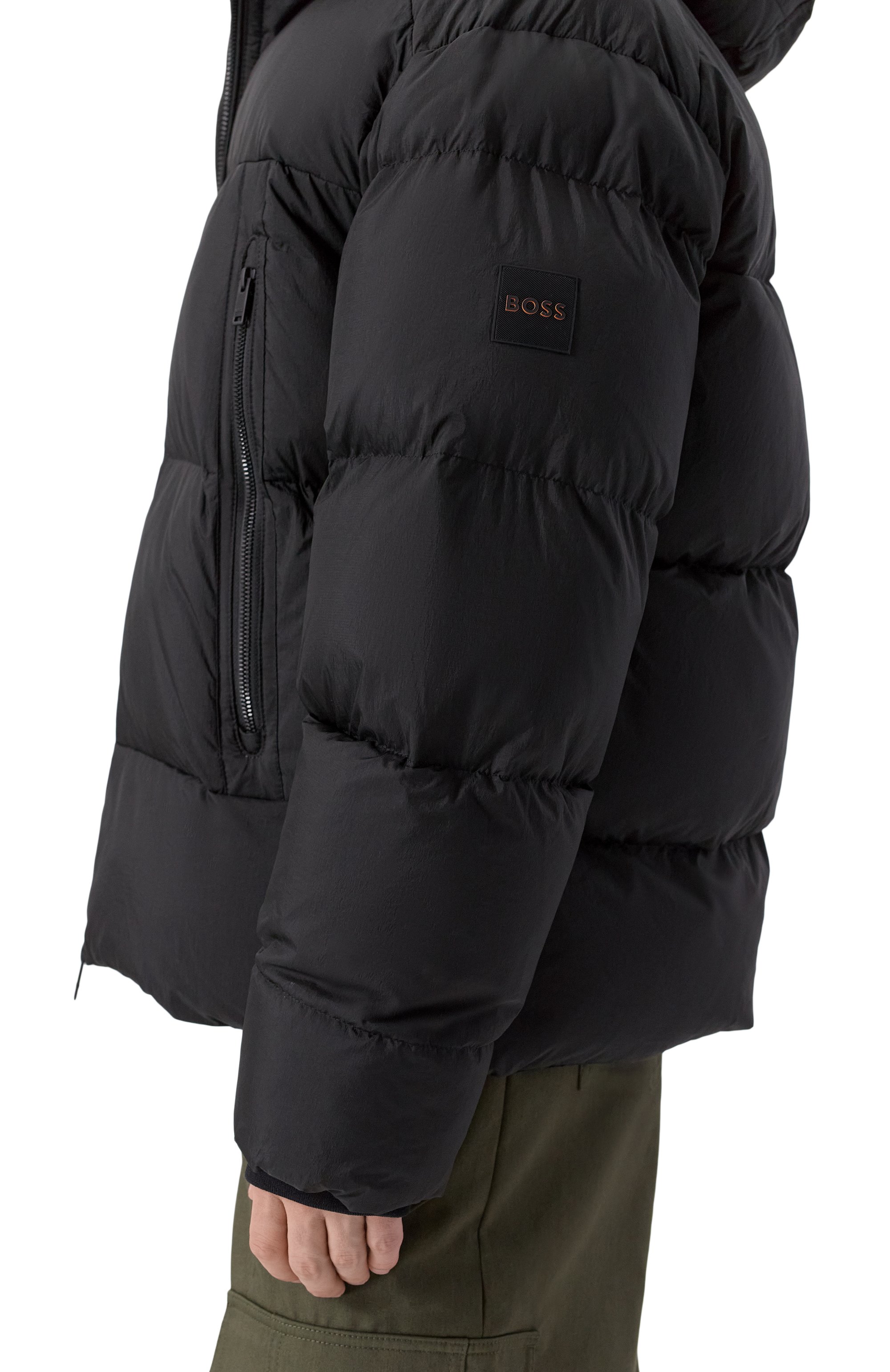 Пуховик BOSS ORANGE черного цвета по цене 54950 руб., арт. 50543618, фото 5 Пуховик BOSS ORANGE, арт. 50543618, фото 5