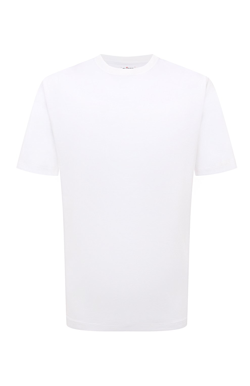 Хлопковая футболка KITON белого цвета по цене 43100 руб., арт. UMC023H08800, фото 1 Хлопковая футболка KITON, арт. UMC023H08800, фото 1