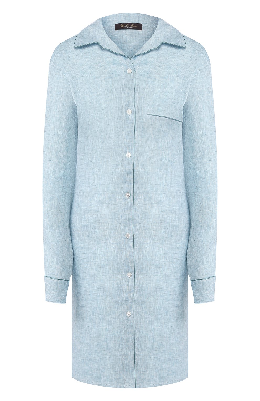 Льняная сорочка LORO PIANA голубого цвета по цене 99250 руб., арт. FAL1537, фото 1 Льняная сорочка LORO PIANA, арт. FAL1537, фото 1