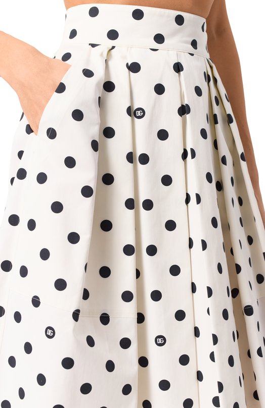 Хлопковая юбка Dolce & Gabbana F4CLQT/FSFNM Белый  F4CLQT/FSFNM Фото 5