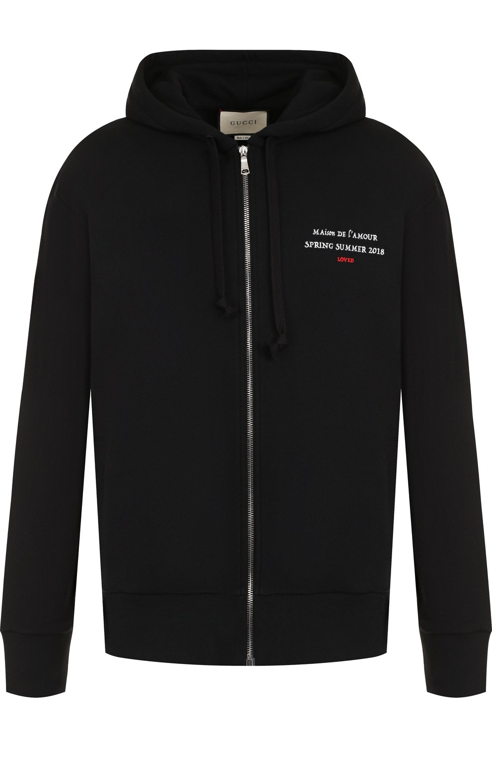 Хлопковая толстовка на молнии с капюшоном GUCCI, арт. 519489/X3N27, фото 1