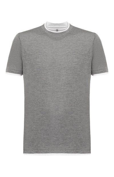 Футболка из шелка и хлопка BRUNELLO CUCINELLI, арт. MTS467427, фото 1