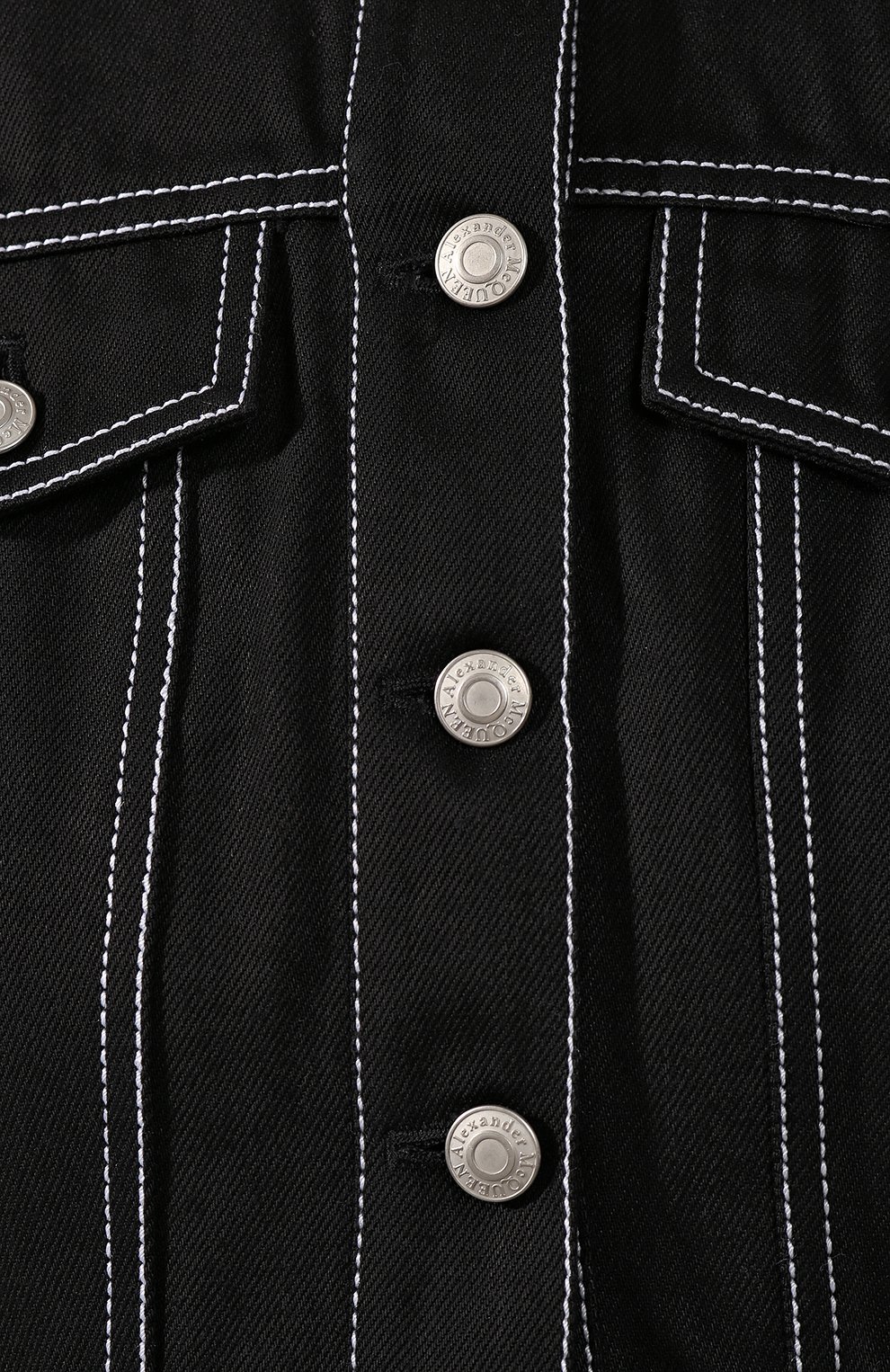 Джинсовый жакет ALEXANDER MCQUEEN черного цвета по цене 161000 руб., арт. 599175/QMAAM, фото 5 Джинсовый жакет ALEXANDER MCQUEEN, арт. 599175/QMAAM, фото 5