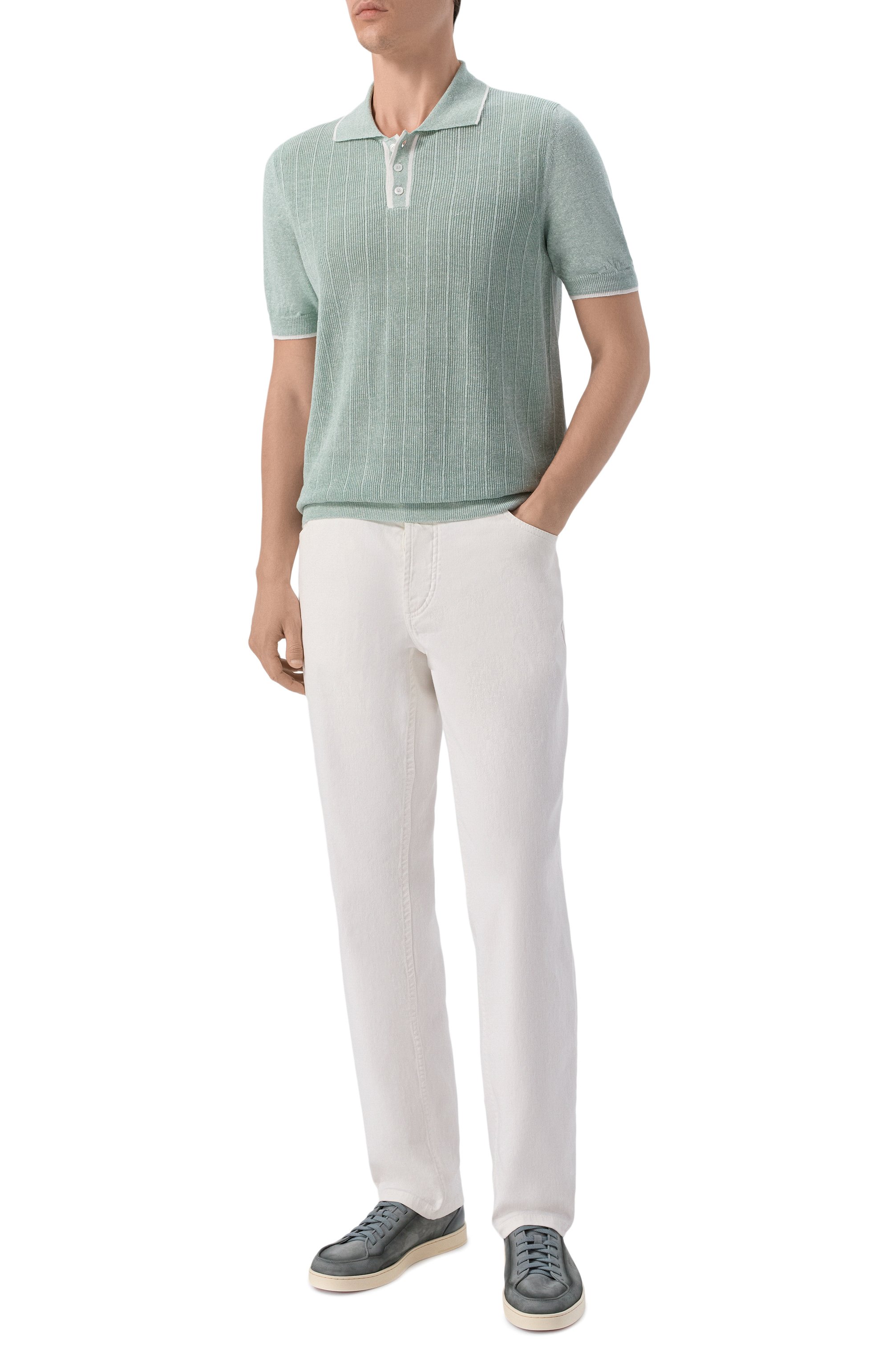 Поло изо льна и хлопка FEDELI, арт. MU005870/IRLANDA BIC, фото 2