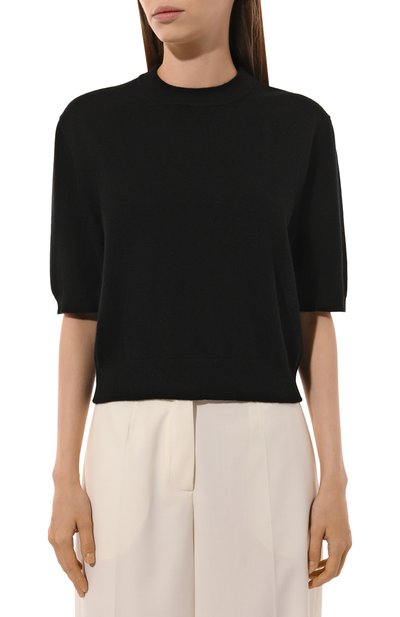 Кашемировый пуловер ERIKA CAVALLINI черного цвета по цене 48700 руб., арт. P4WB09, фото 3 Кашемировый пуловер ERIKA CAVALLINI, арт. P4WB09, фото 3