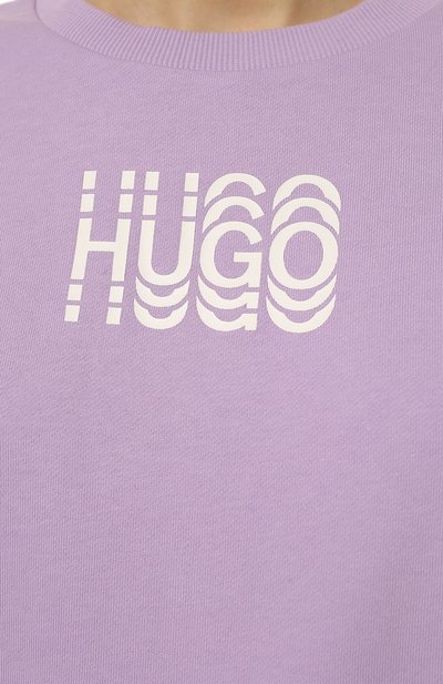 Хлопковый свитшот HUGO розового цвета по цене 11600 руб., арт. 50455729, фото 5 Хлопковый свитшот HUGO, арт. 50455729, фото 5