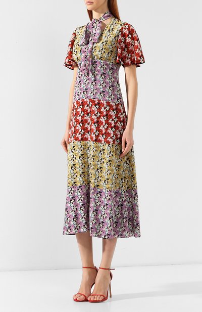 Шелковое платье VALENTINO разноцветного цвета по цене 421500 руб., арт. RB3VAKW04FU, фото 3 Шелковое платье VALENTINO, арт. RB3VAKW04FU, фото 3