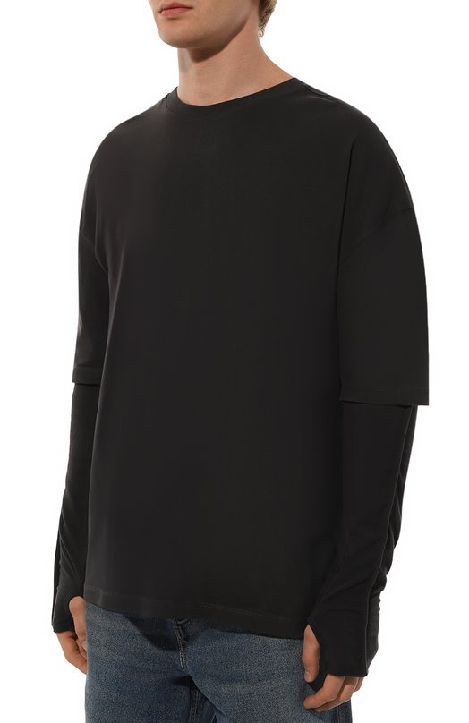 Хлопковый лонгслив Thom Krom Серый, фото 3