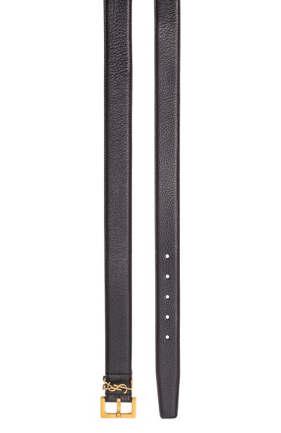 Кожаный ремень SAINT LAURENT черного цвета по цене 73150 руб., арт. 634437/DTI0W, фото 3 Кожаный ремень SAINT LAURENT, арт. 634437/DTI0W, фото 3