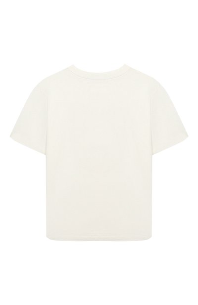 Хлопковая футболка MOSCHINO молочного цвета по цене 8755 руб., арт. HBM060/LBA10/4-8, фото 2 Хлопковая футболка MOSCHINO, арт. HBM060/LBA10/4-8, фото 2