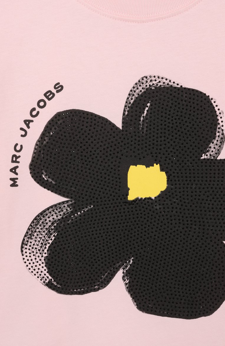 Детская хлопковая футболка MARC JACOBS (THE) светло-розового цвета, арт. W60542 | Фото 3 (Материал внешний: Хлопок; Рукава: Короткие; Девочки Кросс-КТ: футболка-одежда; Автоматизация состава: Проставлено; Автоматизация ТО: Проставлено; Ростовка одежда: 9 лет | 134 см, 7 лет | 122 см, 2 года | 92 см, 3 года | 98 см, 4 года | 104 см, 12 лет | 152 см, 5 лет | 110 см)