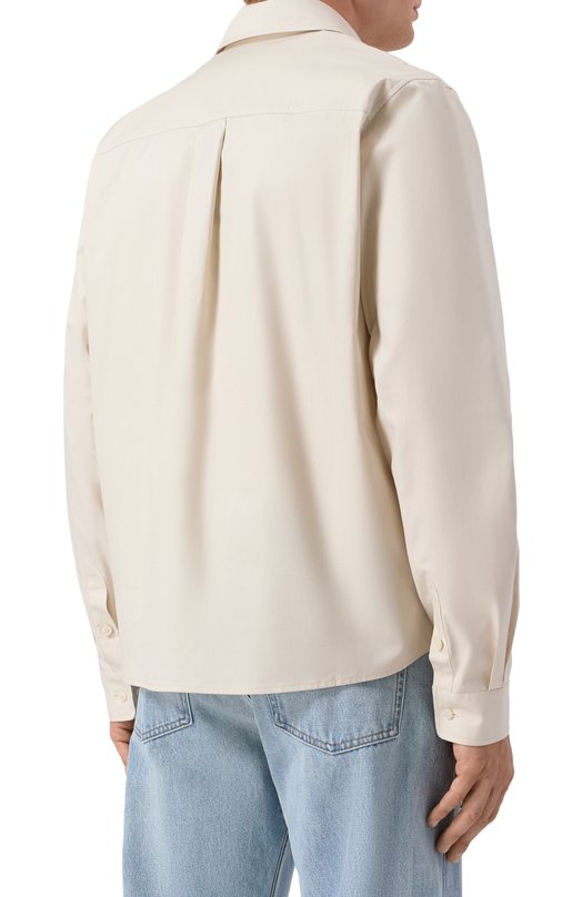 Хлопковая рубашка Amiri AMSTCA1170 Кремовый  AMSTCA1170 Фото 4
