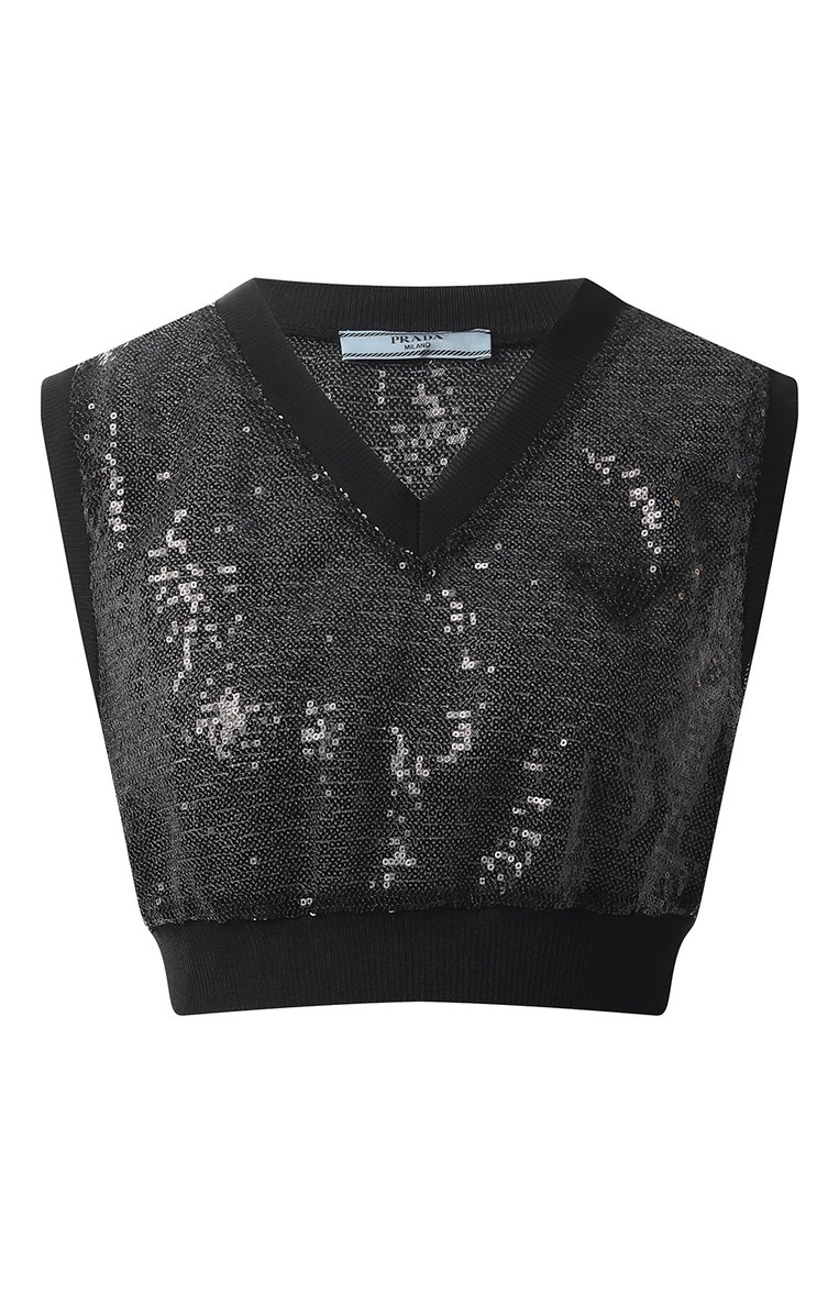 Топ с отделкой пайетками PRADA, арт. P948IR-1Z4T-F0002, фото 1