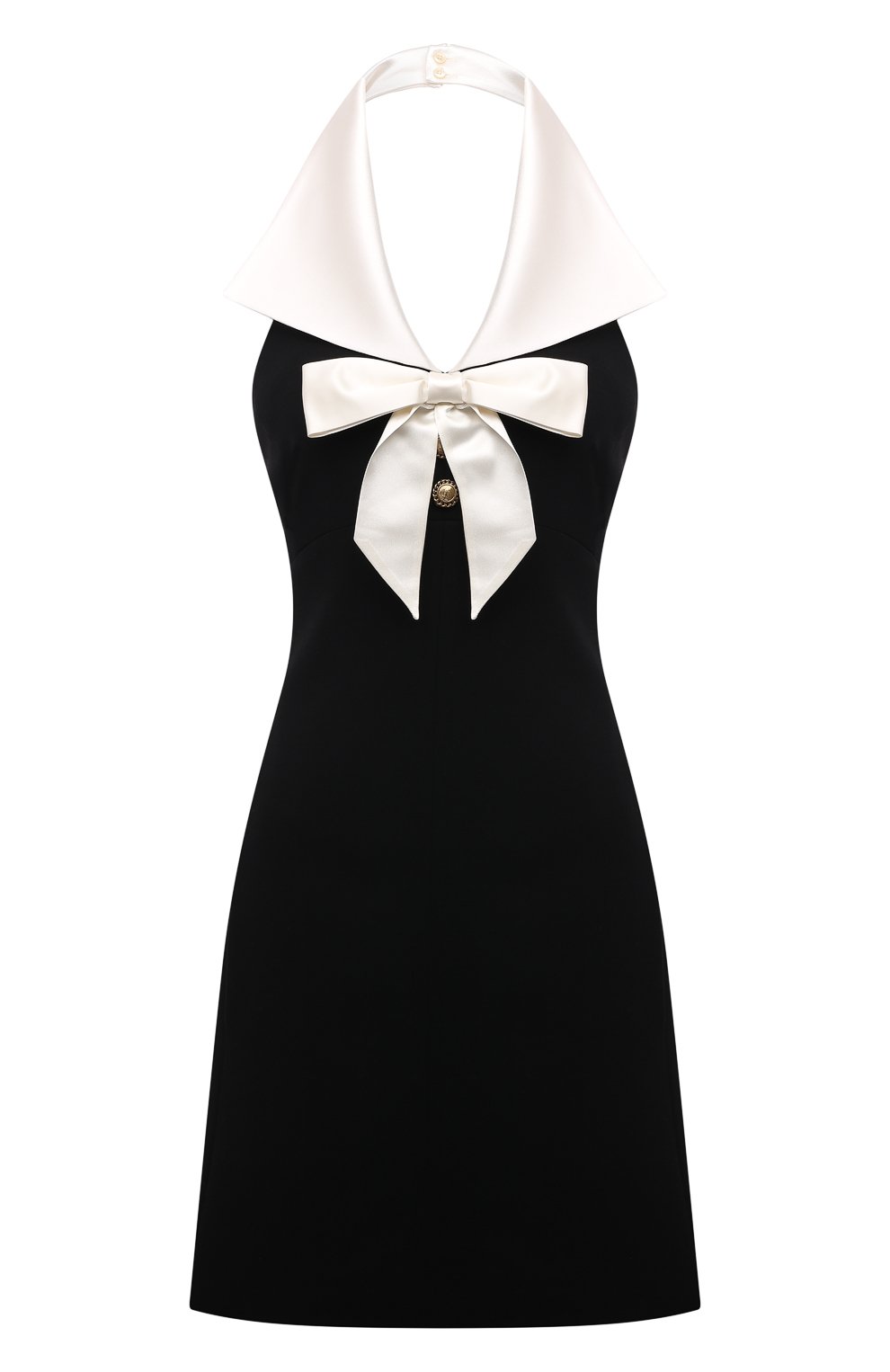 Шерстяное платье SAINT LAURENT черного цвета по цене 196500 руб., арт. 676792/Y024K, фото 1 Шерстяное платье SAINT LAURENT, арт. 676792/Y024K, фото 1