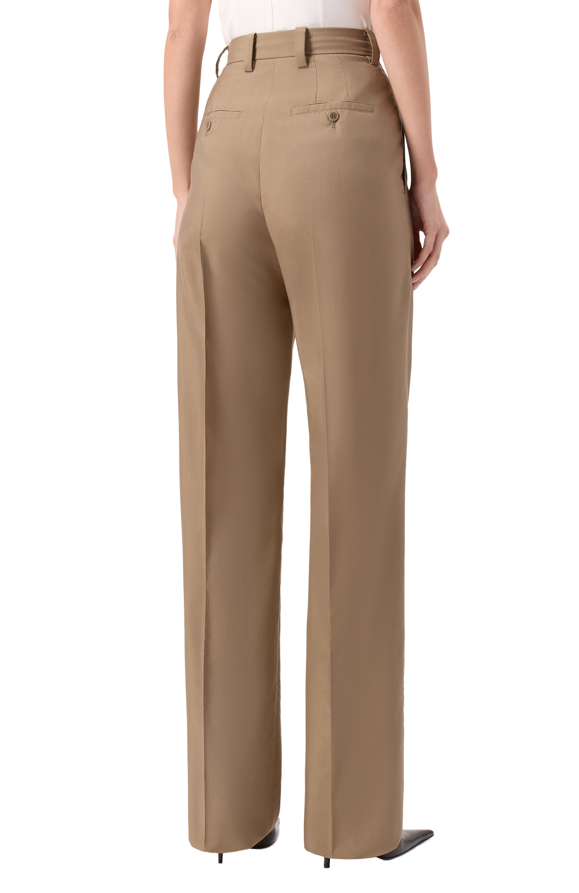 Брюки из шерсти и шелка MVST бежевого цвета по цене 138500 руб., арт. 25E/X2P/0/B071/3038, фото 4 Брюки из шерсти и шелка MVST, арт. 25E/X2P/0/B071/3038, фото 4