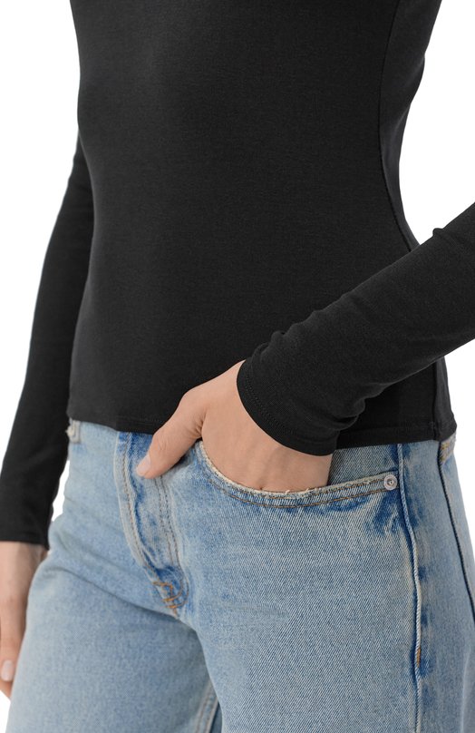 Лонгслив из шелка и хлопка 12 STOREEZ 135743 Чёрный  135743 Фото 5